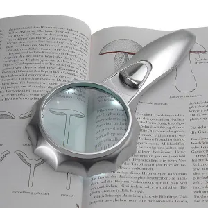 Лупа на ручке Veber 4х, 75 мм, с подсветкой (600556), изображение 3